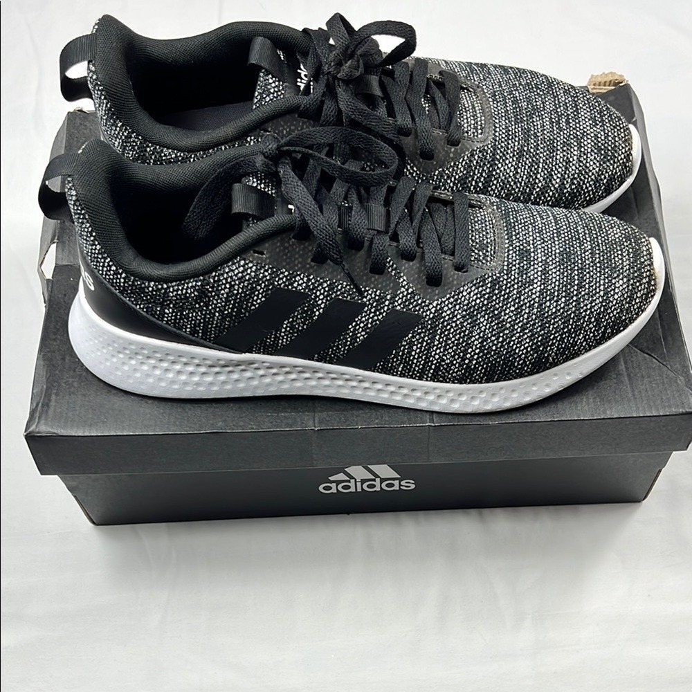 Adidas‎ Puremotion Athletic Running Shoes Mens Size 12 Knit Black White - Picture 2 of 10
